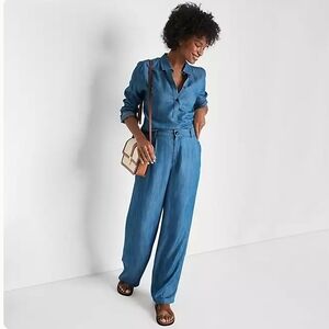 Lands' End High Rise Elastic  Back Wide Leg Women Pants